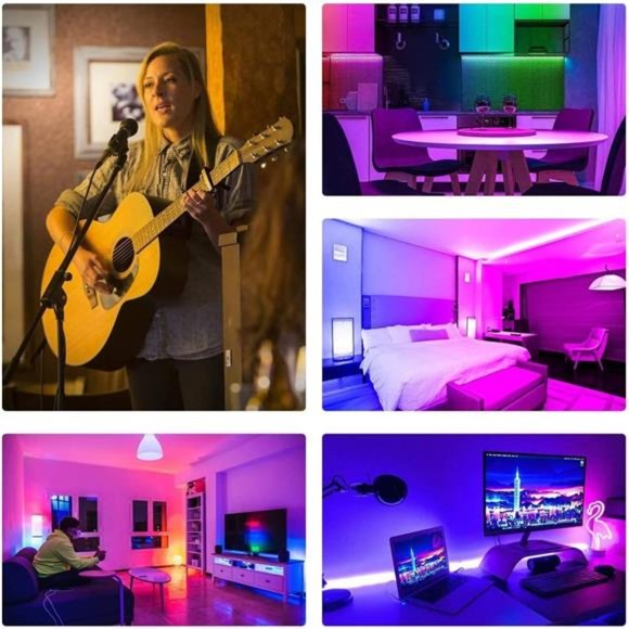 Battery Powered LED Strip Lights 13.2ft,RGB Color Changing Flexible Battery - Picture 3 of 7